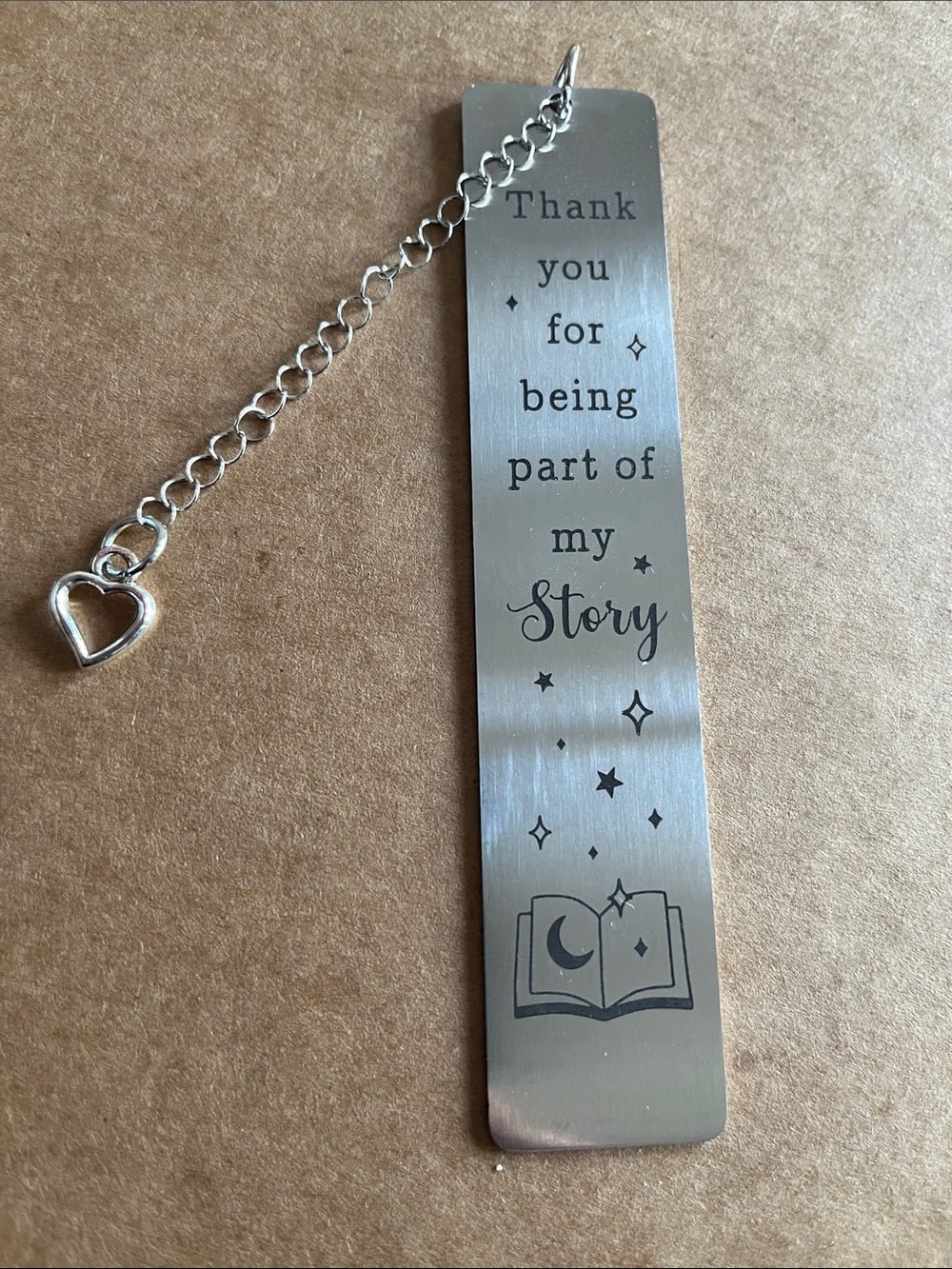 Silver-tone 'Thank You for Being Part of My Story' Bookmark